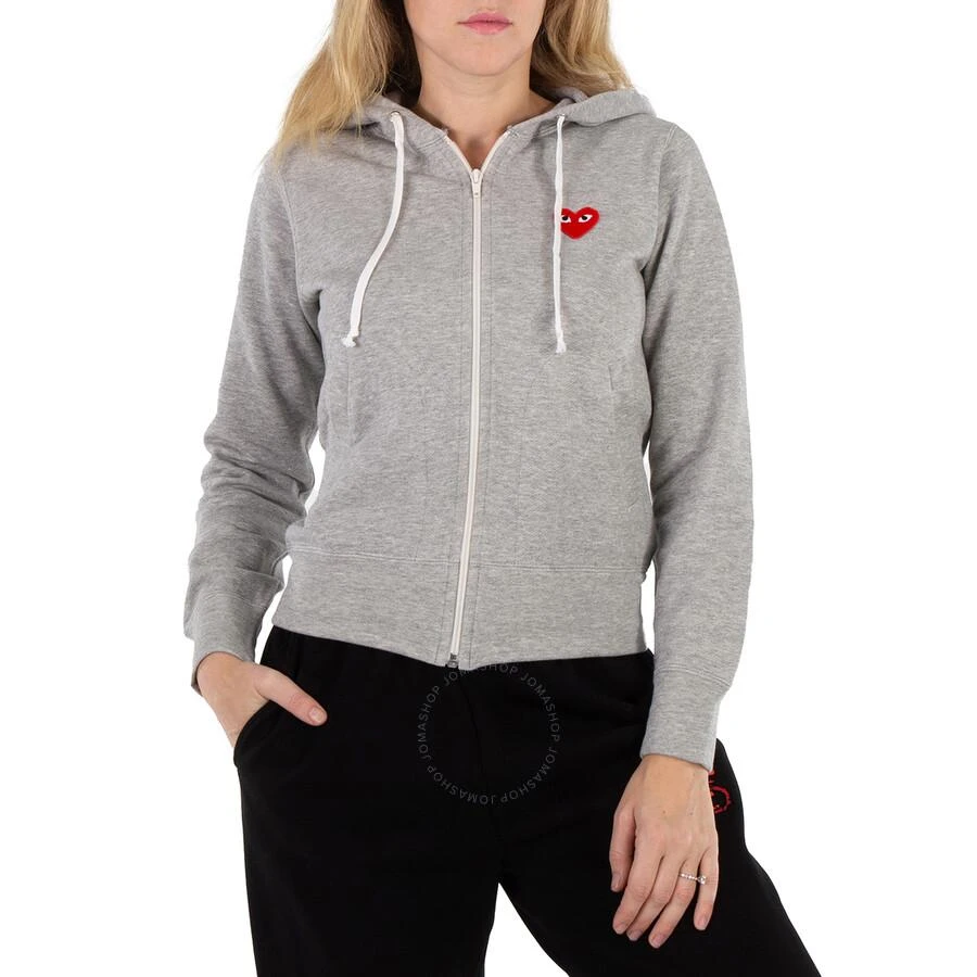 Comme des Garcons Ladies Embroidered Hearts-appliqued Cotton-jersey Hoodie 2