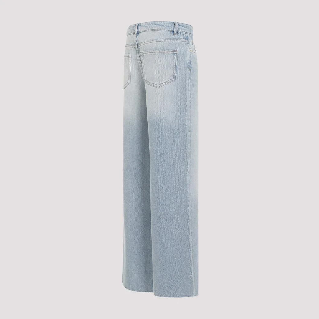 Ganni Light Blue Tint Wash Organic Cotton Izey Overdyead Heavy Denim Jeans 4