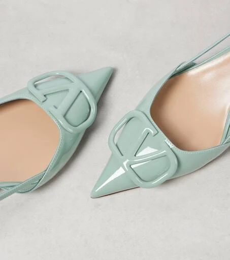 Valentino VLogo Signature 40 leather slingback pumps 5