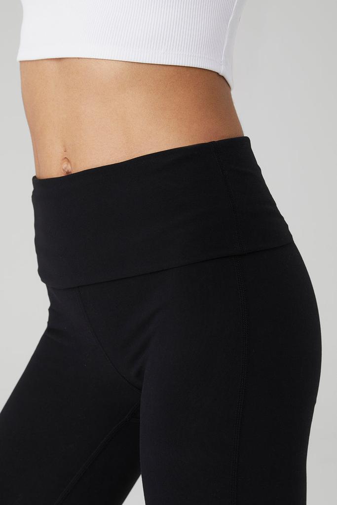 Alo Alosoft Foldover Bootcut Legging - Black - Pants - Free