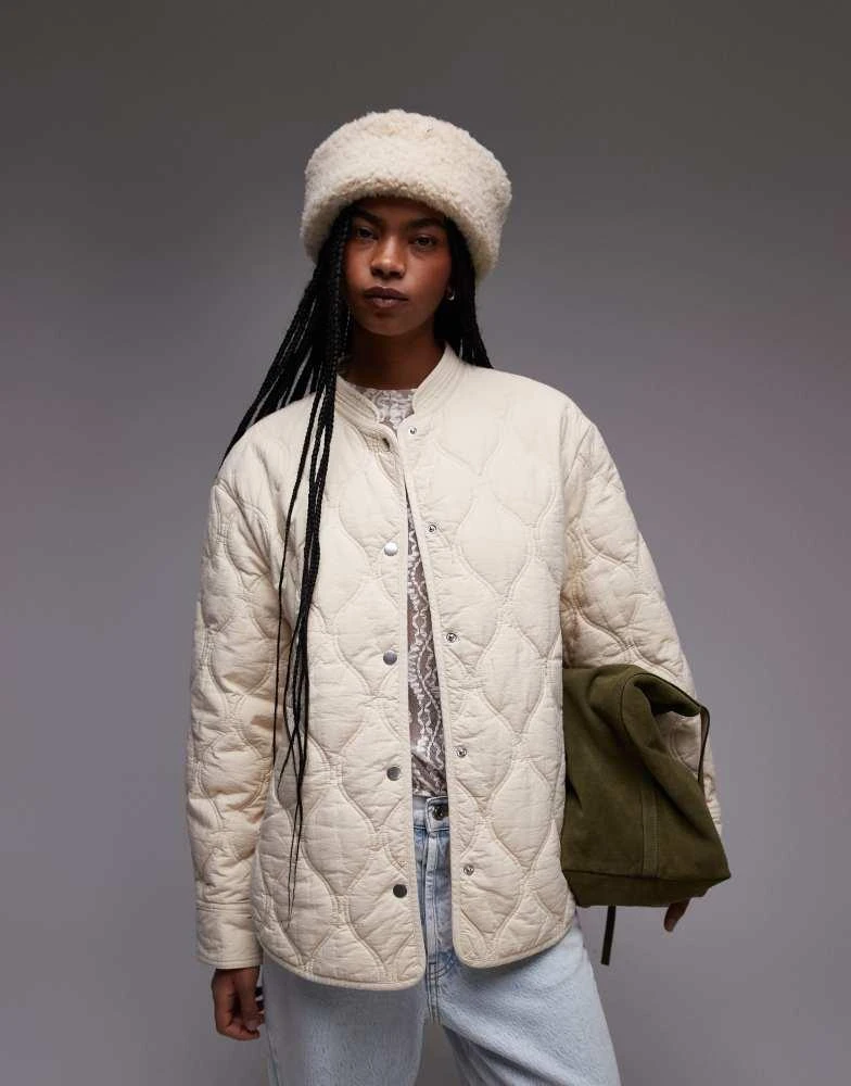 & Other Stories & Other Stories quilted jacket in beige 2