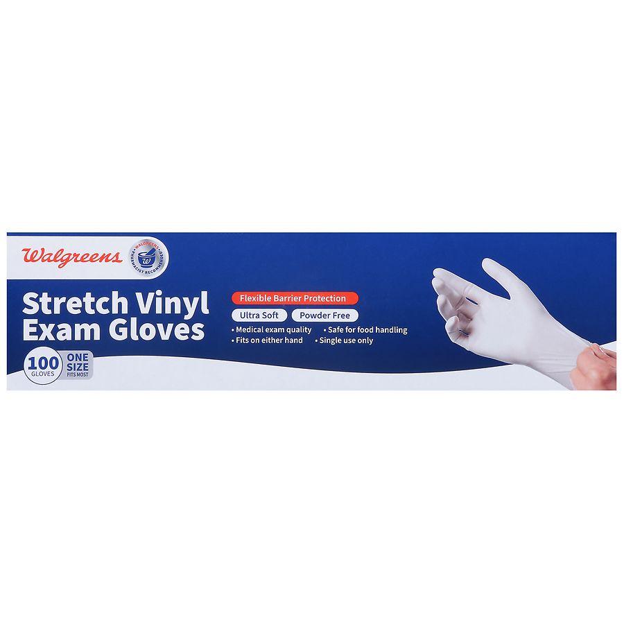 Walgreens Stretch Vinyl Exam Gloves One Size Fits Most