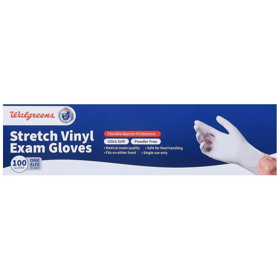 Walgreens Stretch Vinyl Exam Gloves One Size Fits Most 2