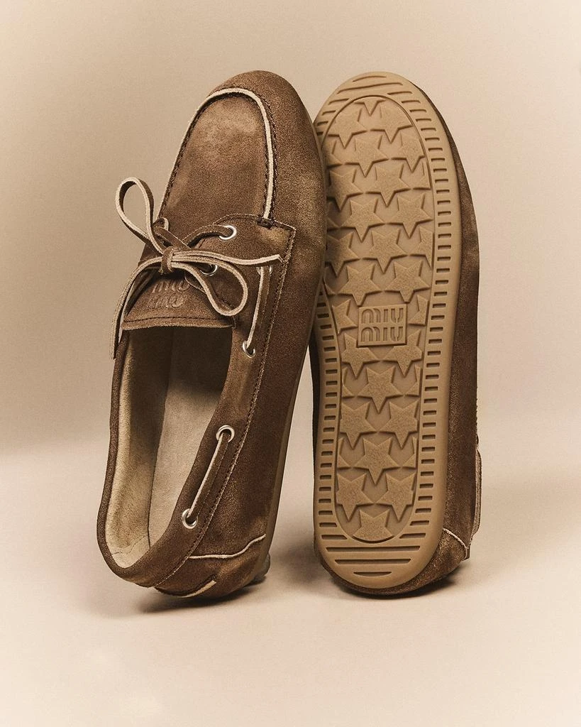 Miu Miu Suede Lace-Up Moccasins 2