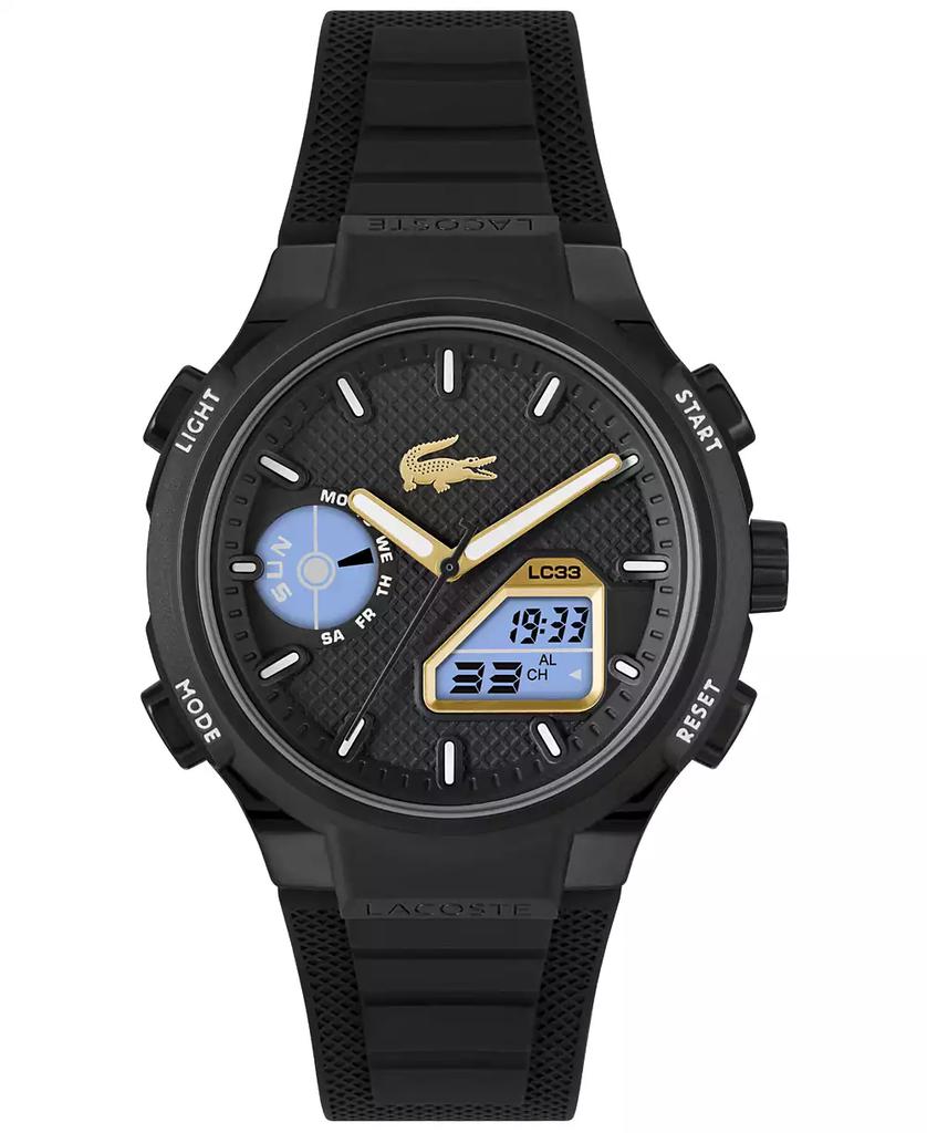 Lacoste Men's LC33 Black Silicone Strap Watch, 44.8mm