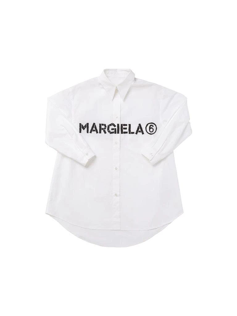MM6 MAISON MARGIELA Logo Print Cotton Poplin Shirt Dress 1