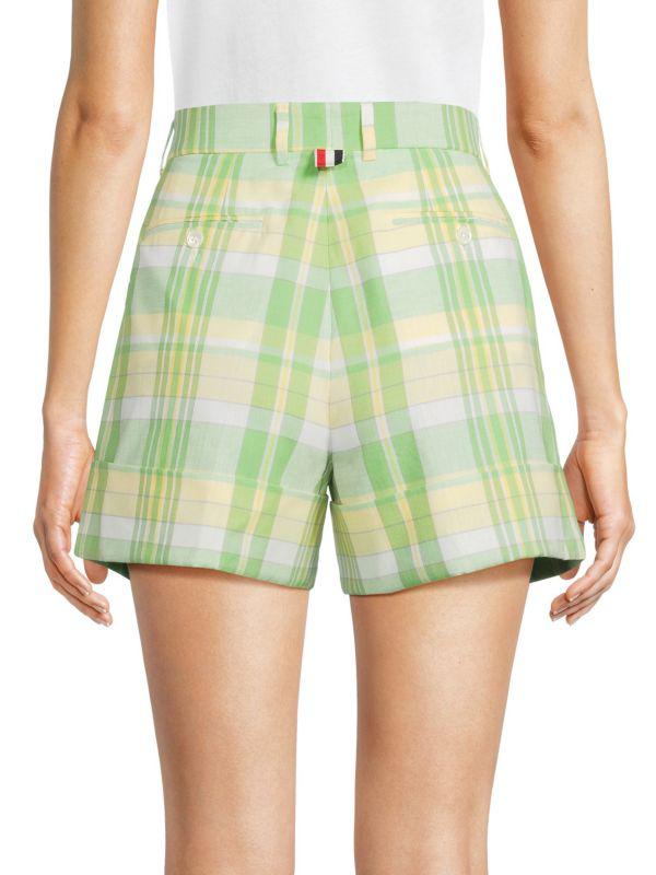 Thom Browne Plaid Rolled Cuff Shorts