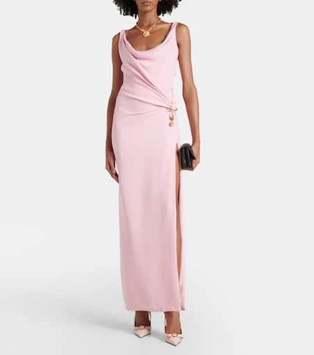Versace Draped silk cady gown 2