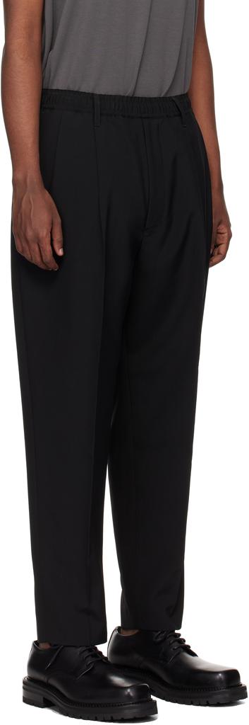 Black Wide Tapered Easy Trousers