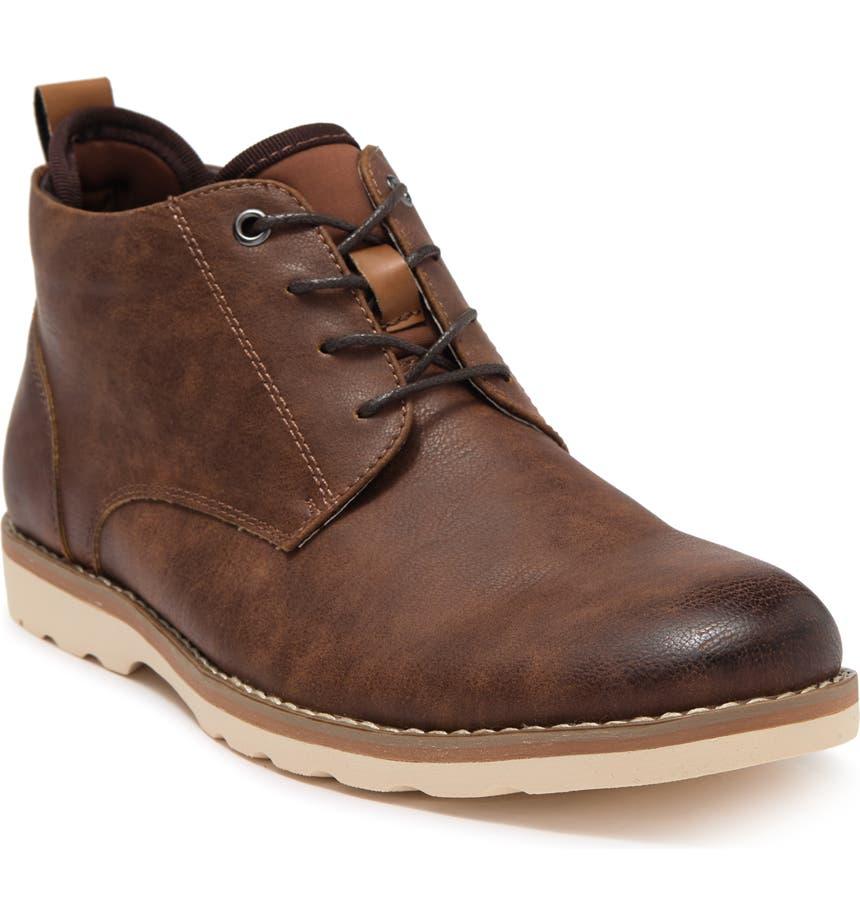 Steve Madden Plain Toe Leather Chukka Boot