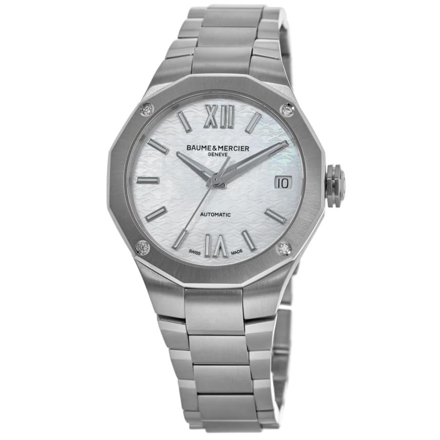Baume & Mercier Riviera Automatic Mother of Pearl Dial Diamond Bezel Steel Women's Watch 10676