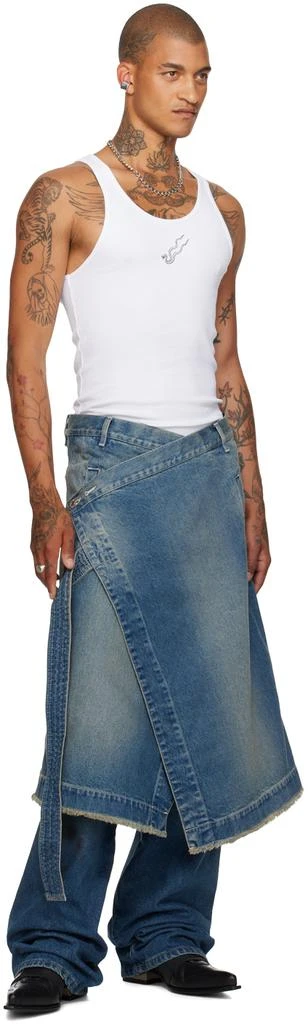 LU'U DAN Blue Apron Denim Skirt 5