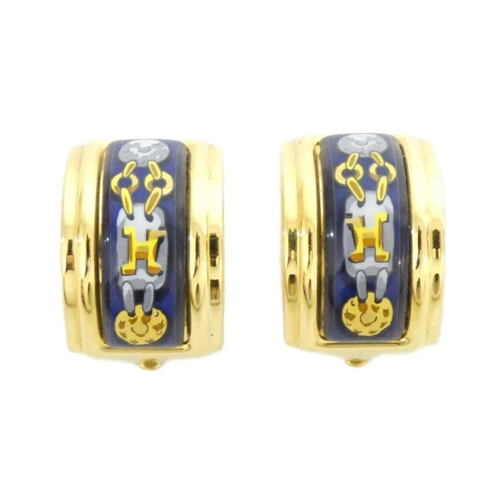 Hermes gold blue Clip Earrings (Pre-Owned)