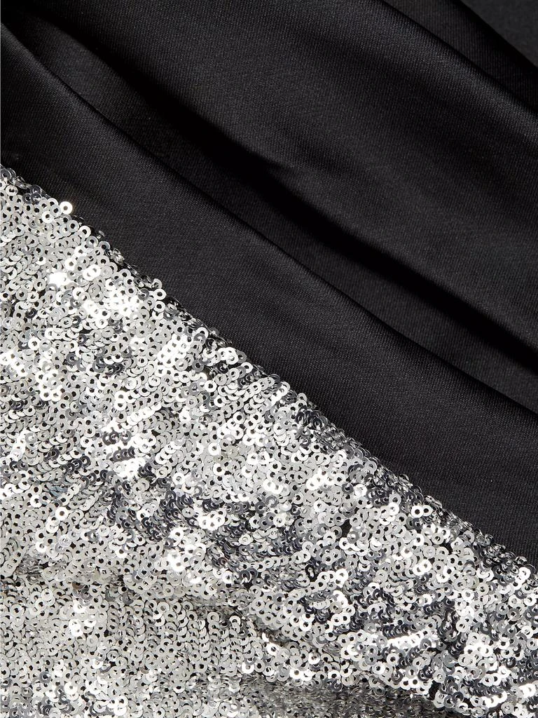 Pamella Roland Satin Sequined One-Shoulder Column Gown 7