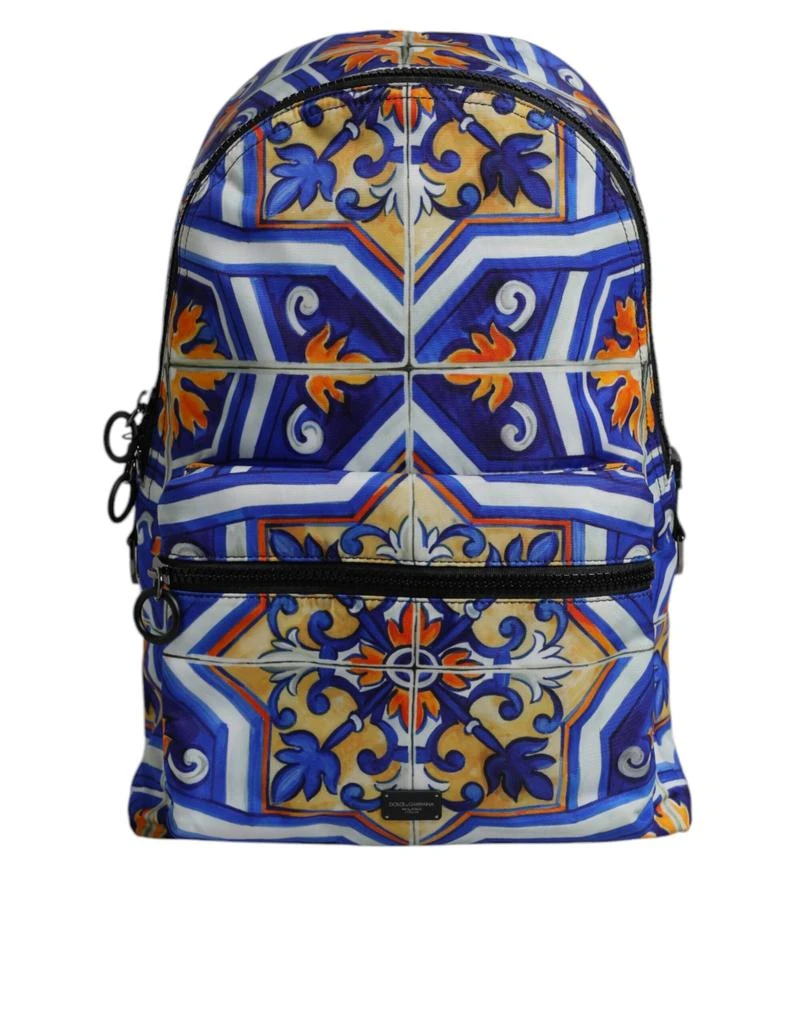 Dolce & Gabbana multi Majolica Print Nylon Travel Backpack Men's Bag 1