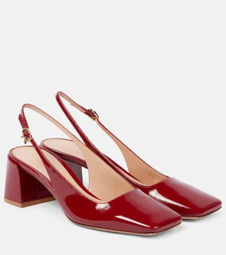 Gianvito Rossi Freeda patent leather slingback pumps 1