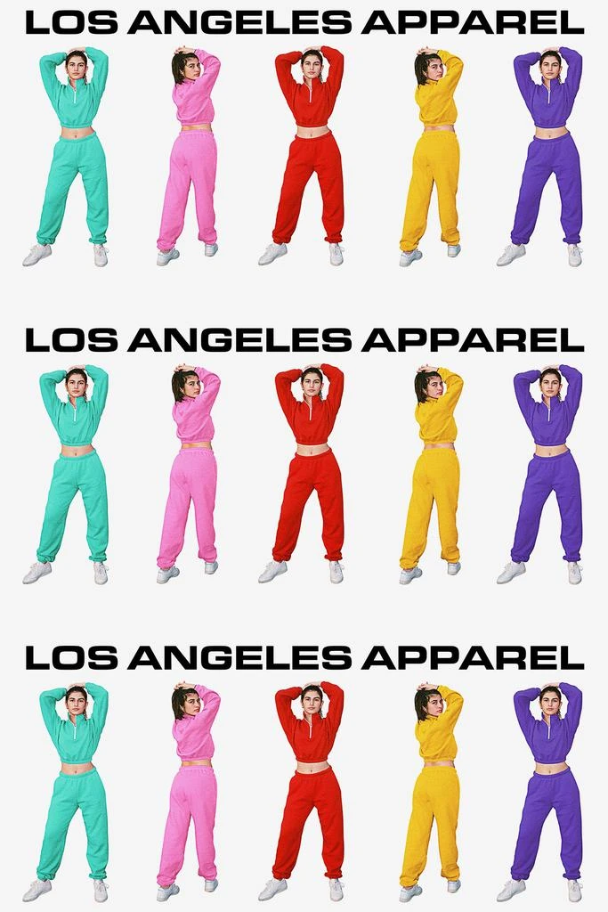 Los Angeles Apparel F396 - Flex Fleece Half Zip Cropped Pullover 3