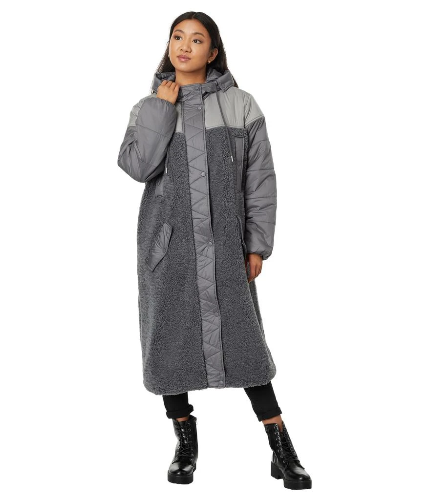 Avec Les Filles Coat Mixed Media Hooded 1