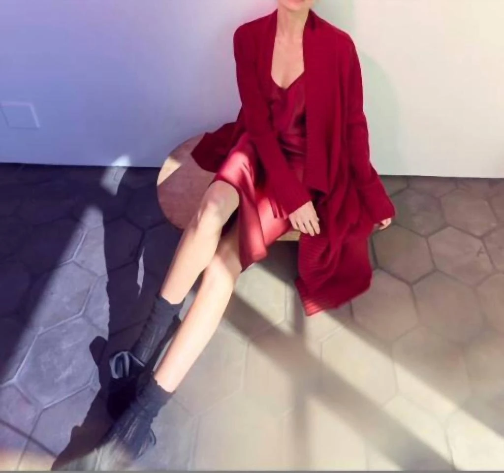 Brazeau Tricot Classic Organza Petal Slip Midi Dress In Scarlette 2