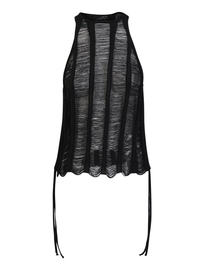 Andrea Adamo Andrea Adamo Semi-Sheer Open Knit Tank Top