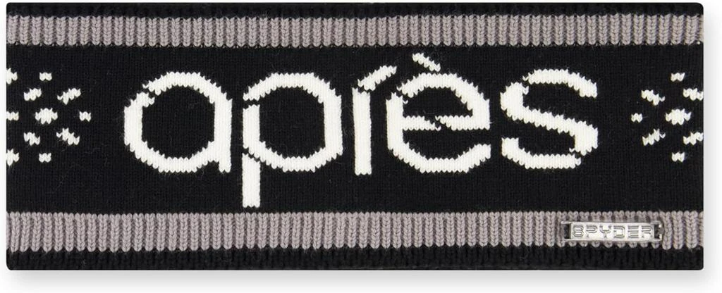 Spyder Spyder Womens Intarsia Apres Ski Knit Headband, Black, One Size