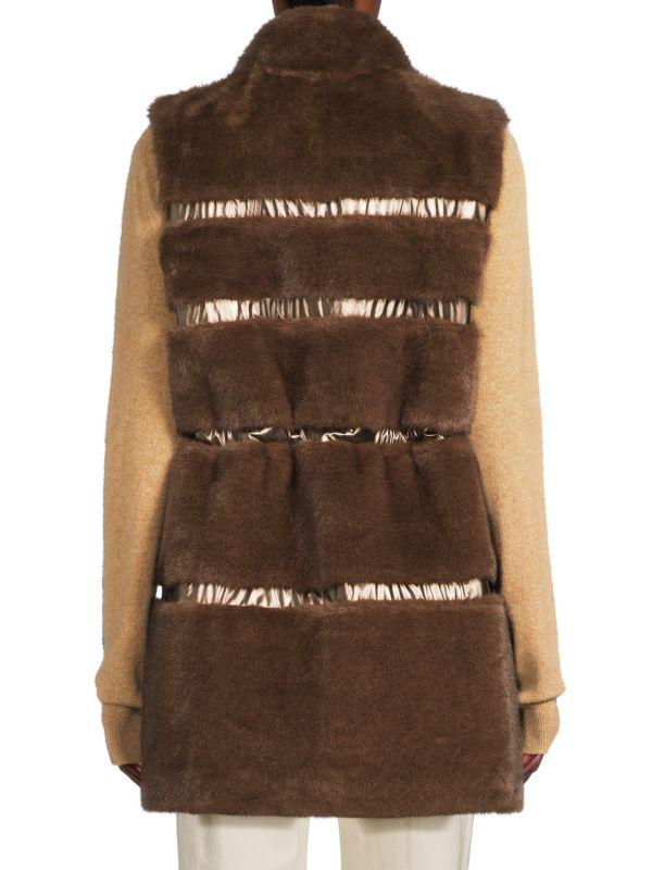 BELLE FARE Faux Fur Longline Vest