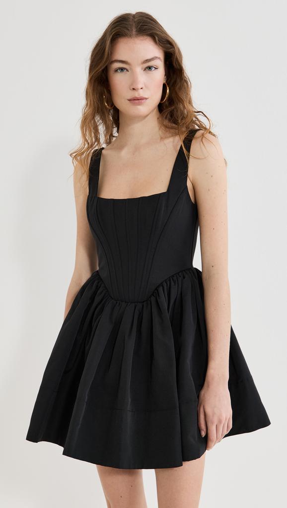 STAUD Landscape サテンミニドレス STAUD Landscape Gathered Satin Mini Dress | endource