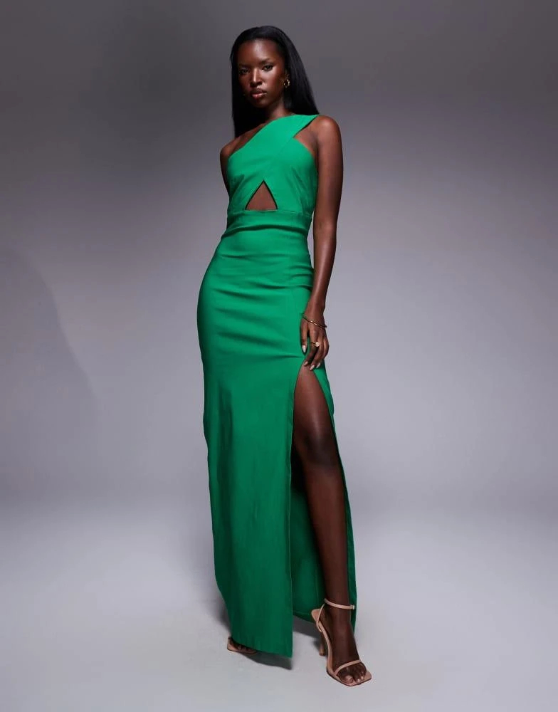 Shop Vesper Asymmetric maxi dress with thigh split in emerald on Sale at  BeyondStyle  Get 25% Off Vesper Asymmetric maxi dress with thigh split in  emerald with Limited-Time Flash Deals, Exclusive