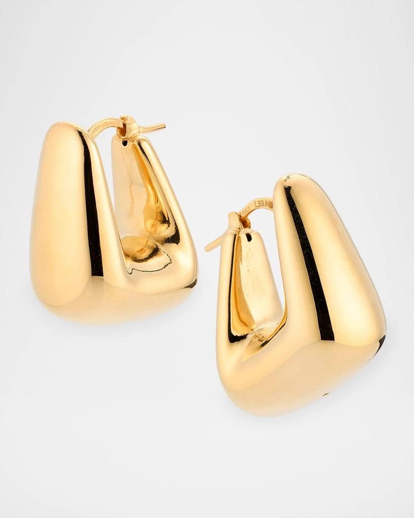Lisa Nik Golden Dreams 18K Yellow Gold Squared Puff Hoop Earrings