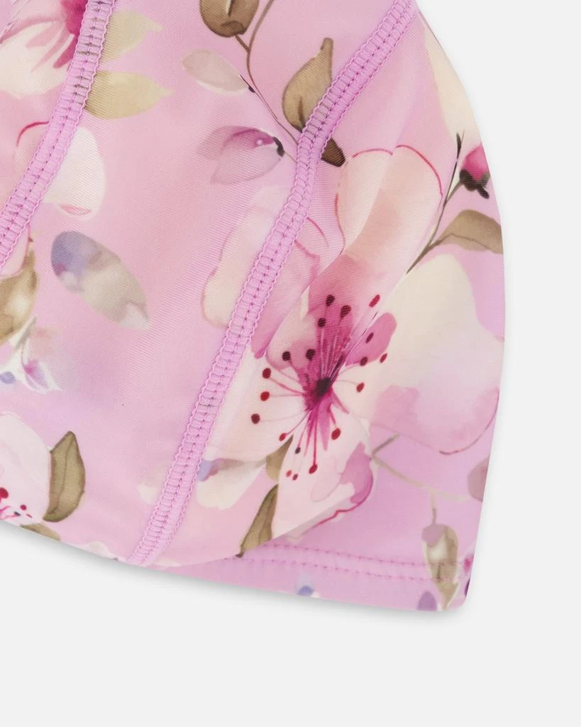 Deux par Deux Swim Cap Purple Flower Print 3