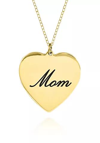 Belk & Co. Co. 14K Yellow Gold Mom Heart Pendant