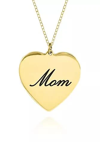 Belk & Co. Co. 14K Yellow Gold Mom Heart Pendant 1