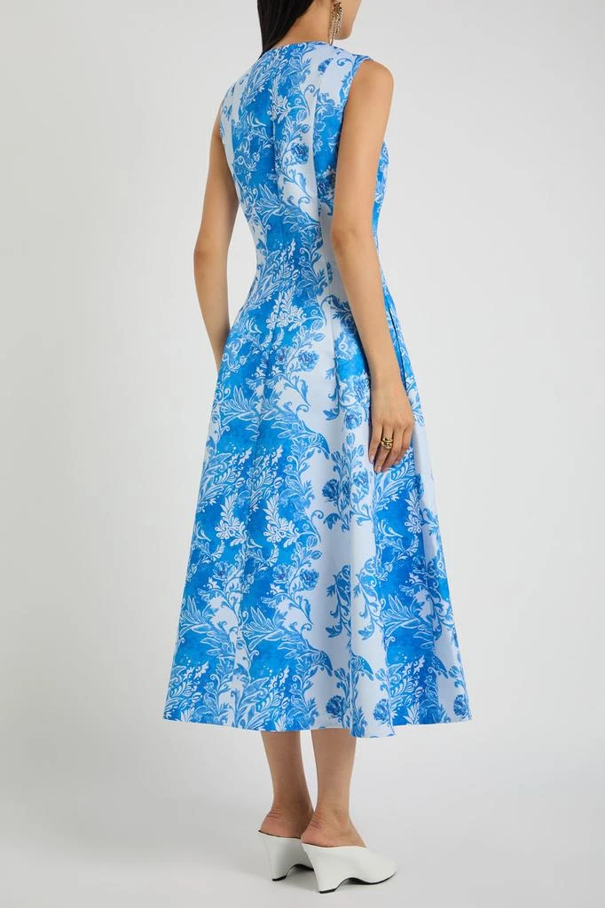 emilia wickstead blue floral dress Blue Flowers on Navy Mona Midi Dress