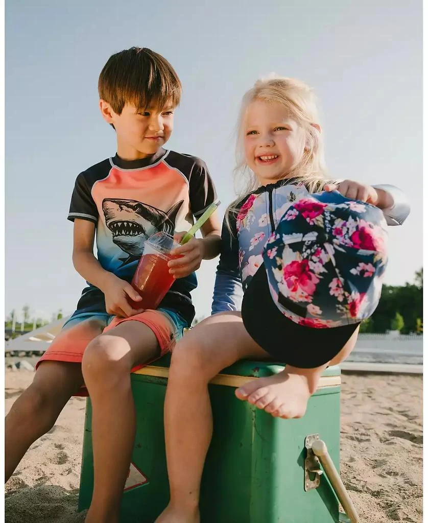 Deux par Deux Toddler | Little Girl Rose Print Cap 2