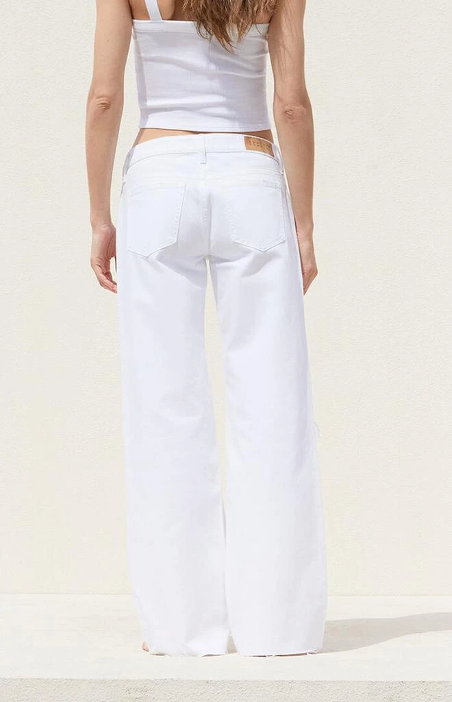 PacSun White Ripped Low Rise Girlfriend Jeans 4