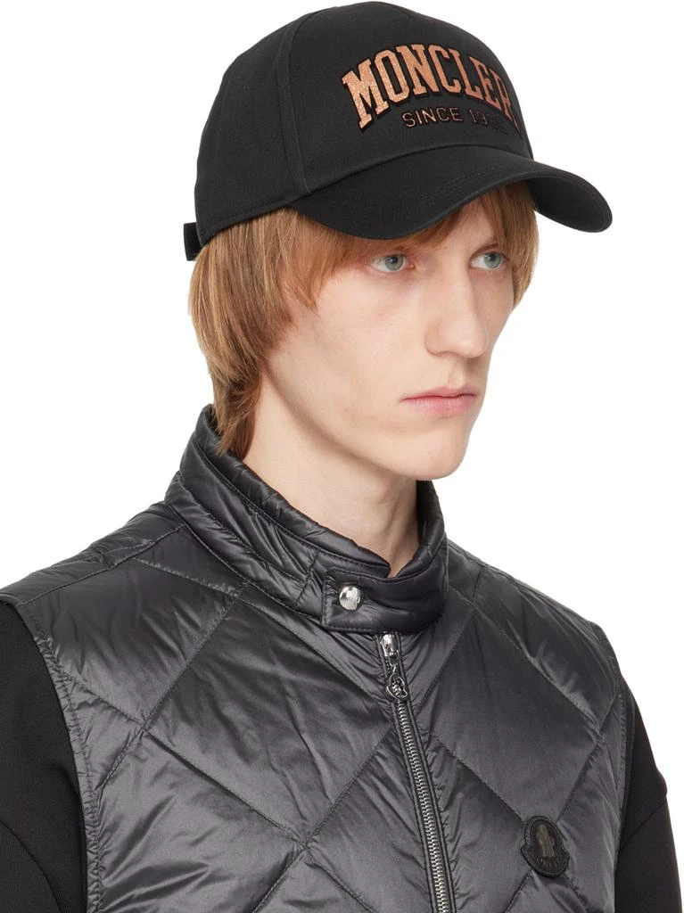 Moncler Black Glittered Baseball Cap 2
