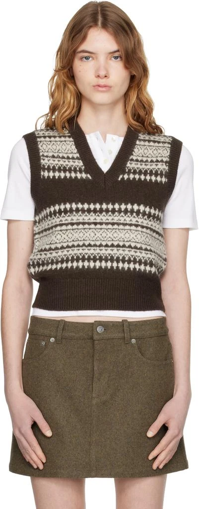 A.P.C. Brown Wool Sweater Vest
