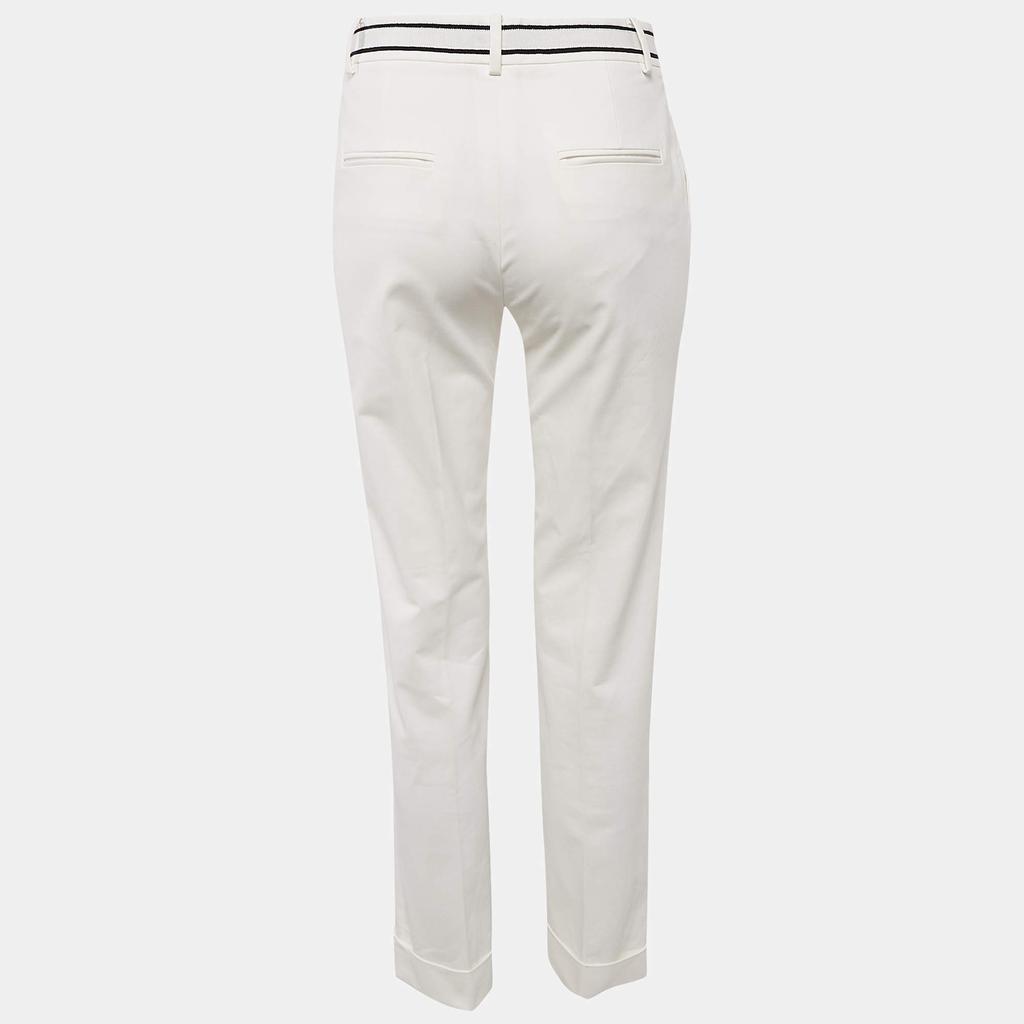 Dior Christian Dior White Gabardine Tapered Trousers S