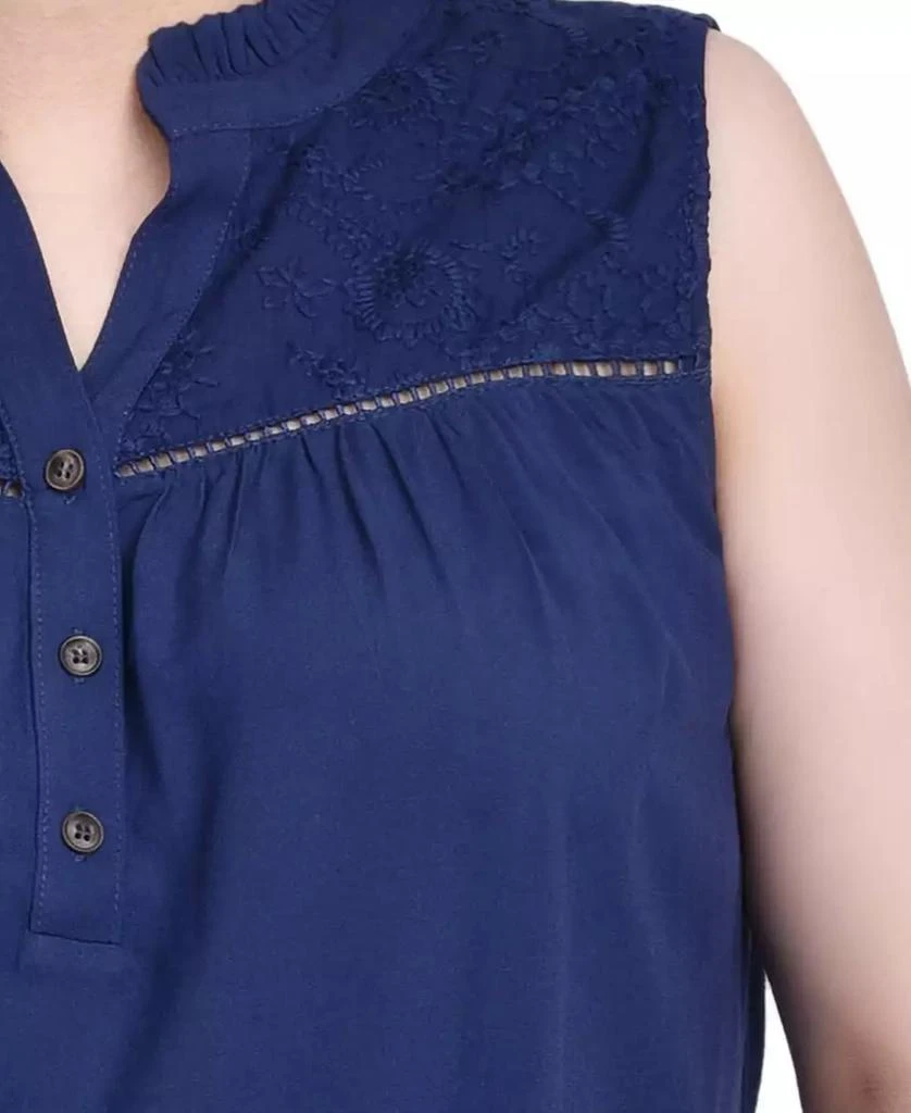NY Collection Petite Sleeveless Yoked Blouse Top 2