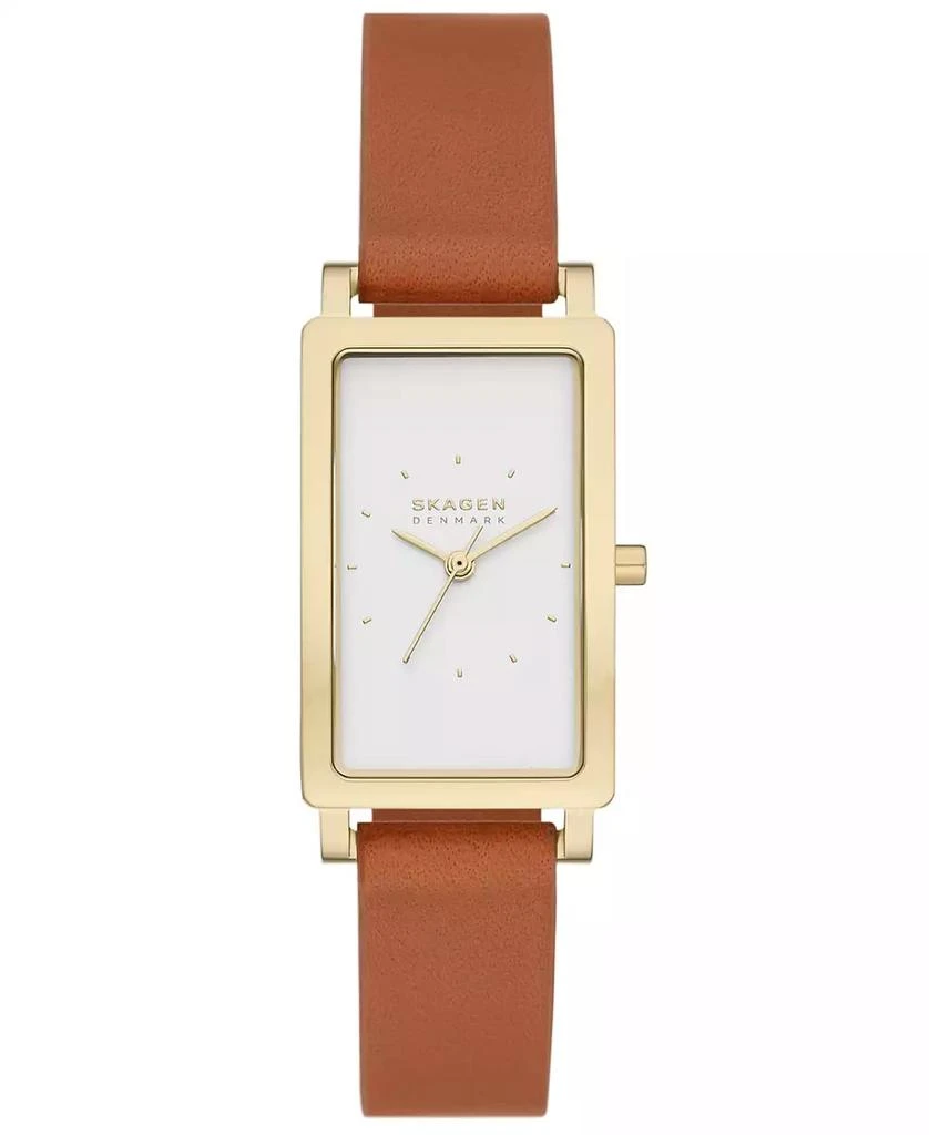 Skagen Women's Hagen Quartz Three Hand Brown Leather Watch, 22mm 1