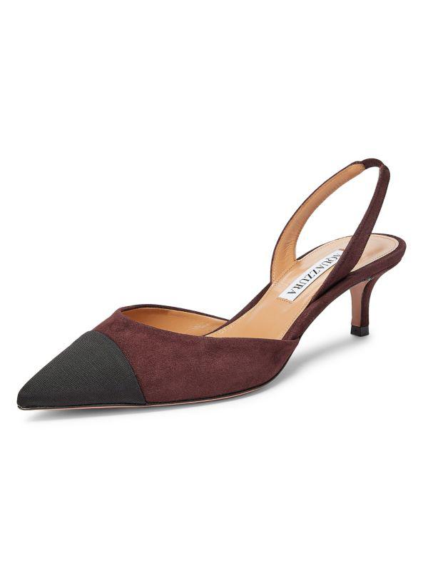 Aquazzura Milanese 50MM Suede Slingback Pumps