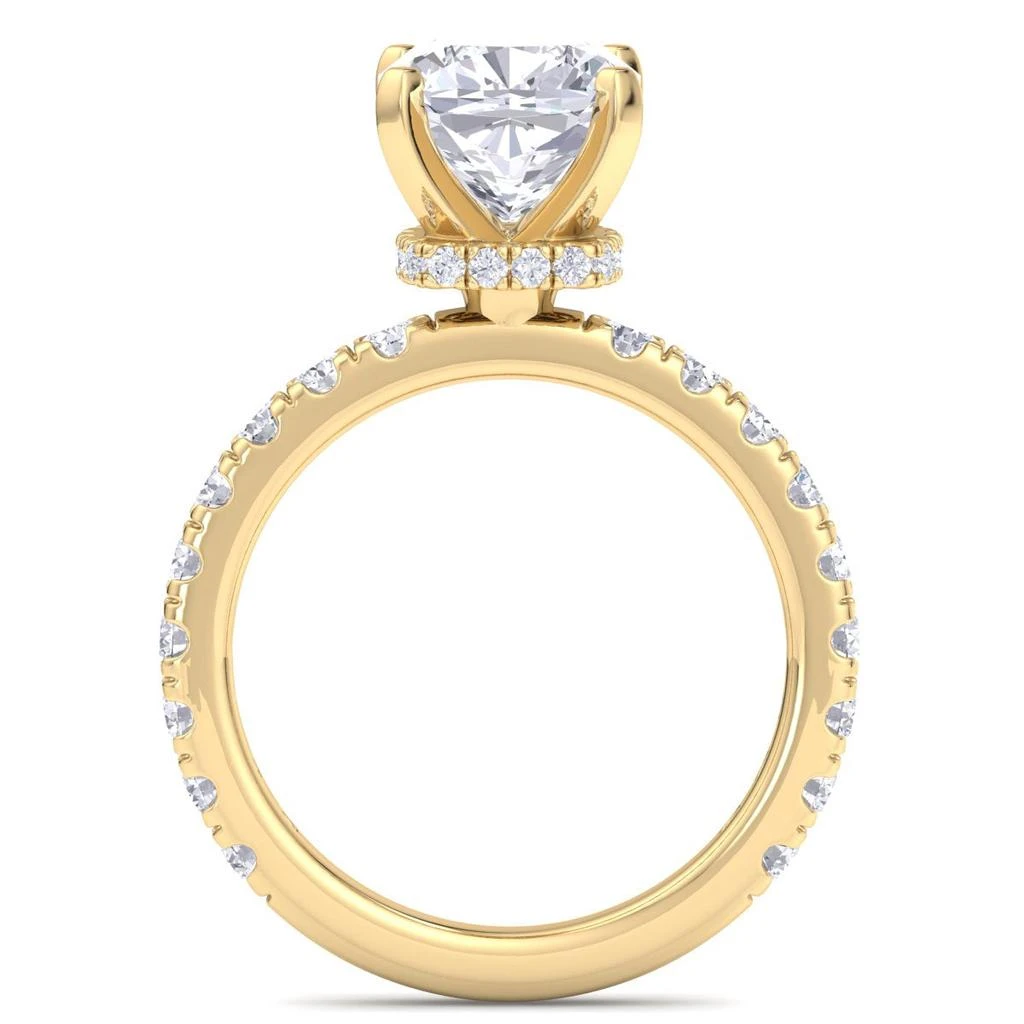 SSELECTS 4 Carat Cushion Cut Lab Grown Diamond Hidden Halo Engagement Ring In 14K Yellow Gold G-H, Vs2 3