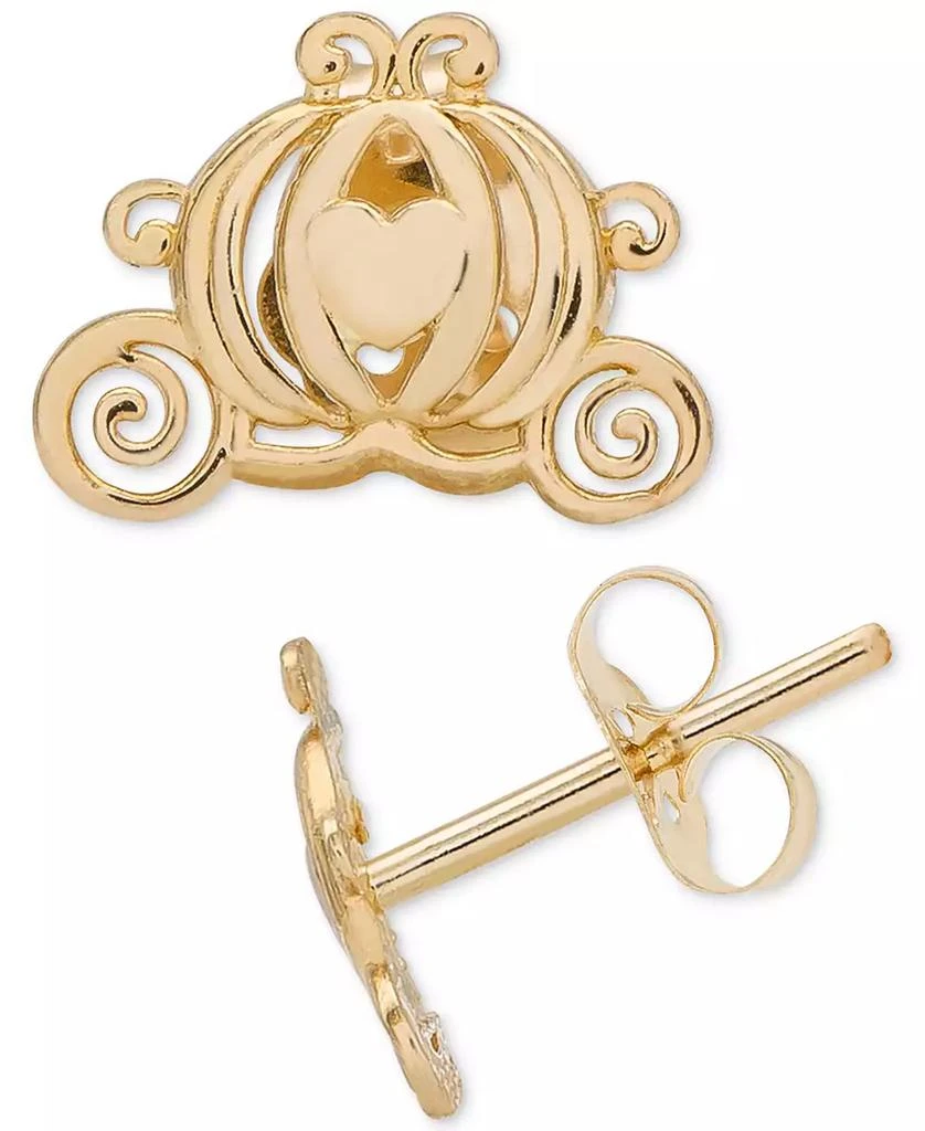 Disney Children's Cinderella Pumpkin Coach Stud Earrings in 14k Gold 2