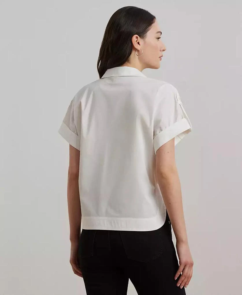 Ralph Lauren Women's Cotton-Blend Short-Sleeve Camp Shirt 2