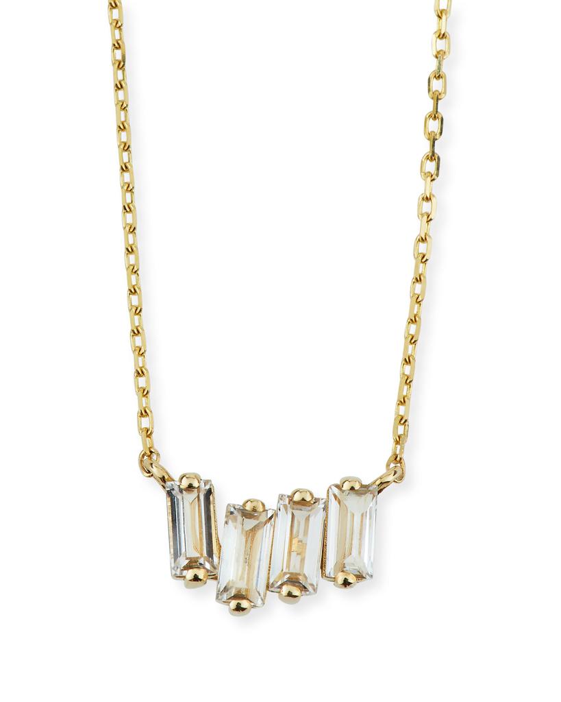 Suzanne Kalan 14k Gold Pink Topaz Fireworks Necklace