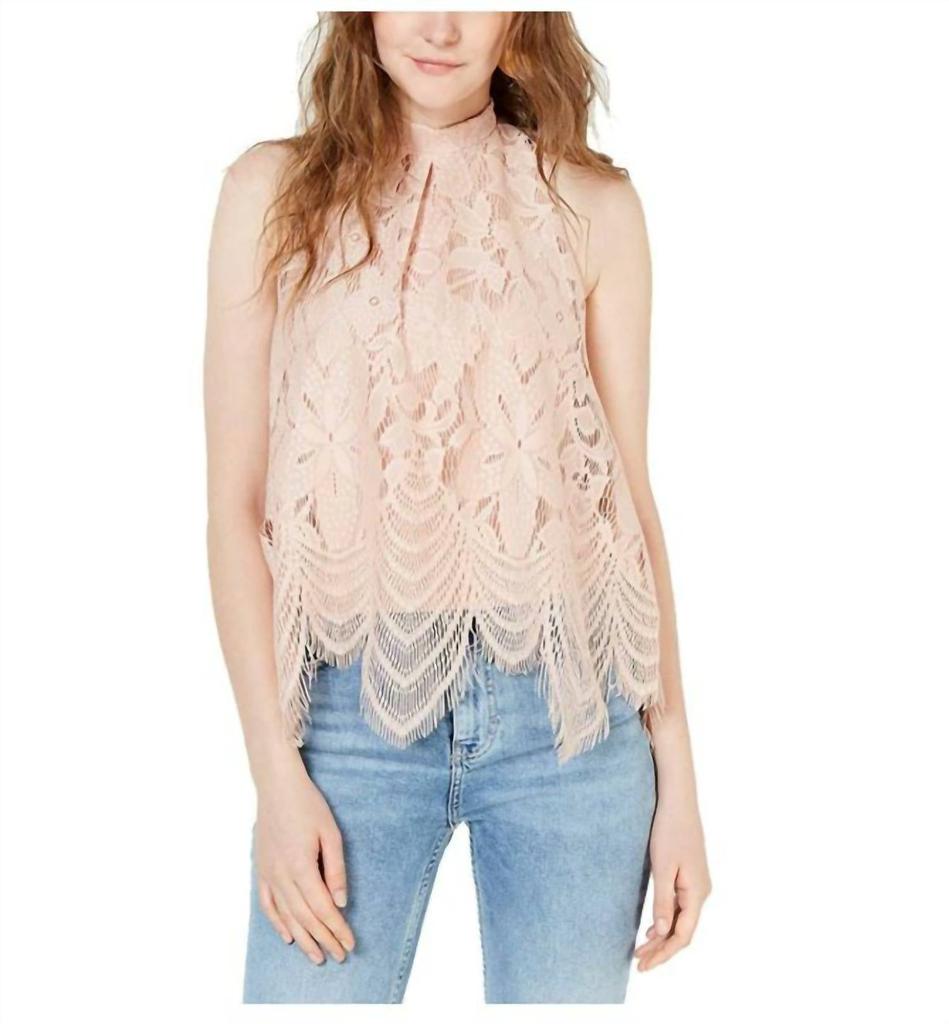Love, Fire Love, Fire - Juniors Dust Lace Halter Neck Sleeveless Blouse
