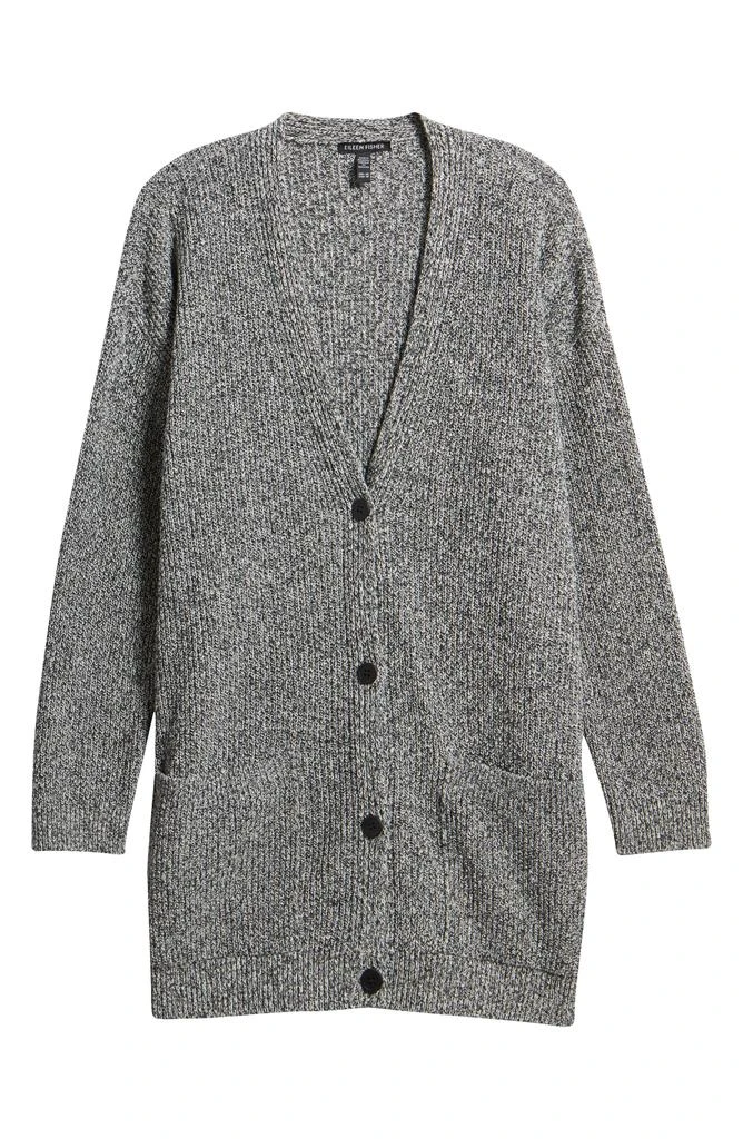 Eileen Fisher V-Neck Cotton Blend Cardigan 5