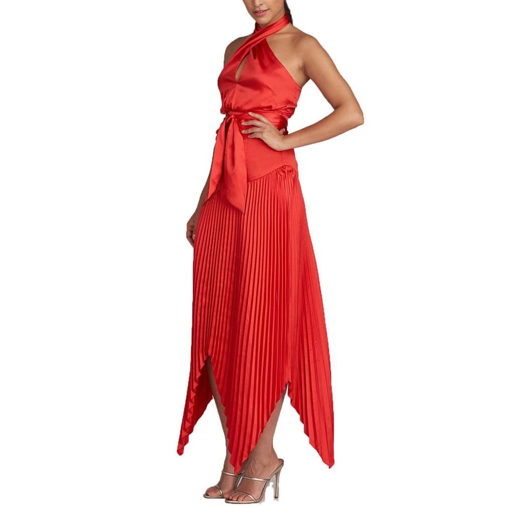 black lace halter cocktail dress Lace Panel Cutout Halter Gown In Black main image 0
