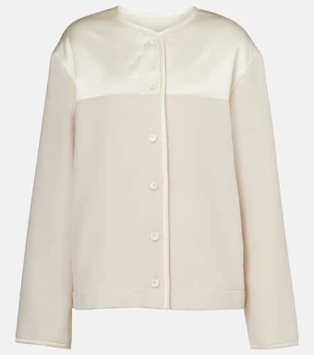 Jil Sander Satin-trimmed virgin wool jacket 1