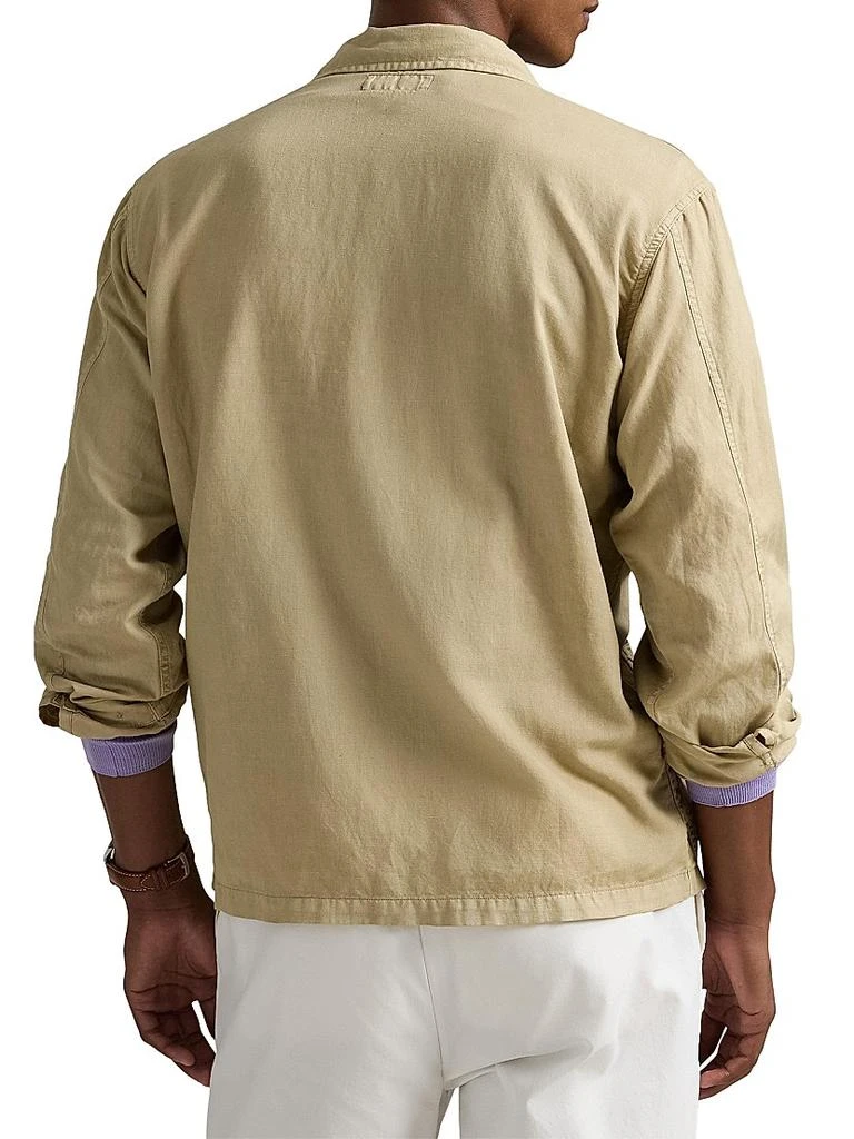 Ralph Lauren Logo-Embroidered Linen-Cotton Overshirt 4